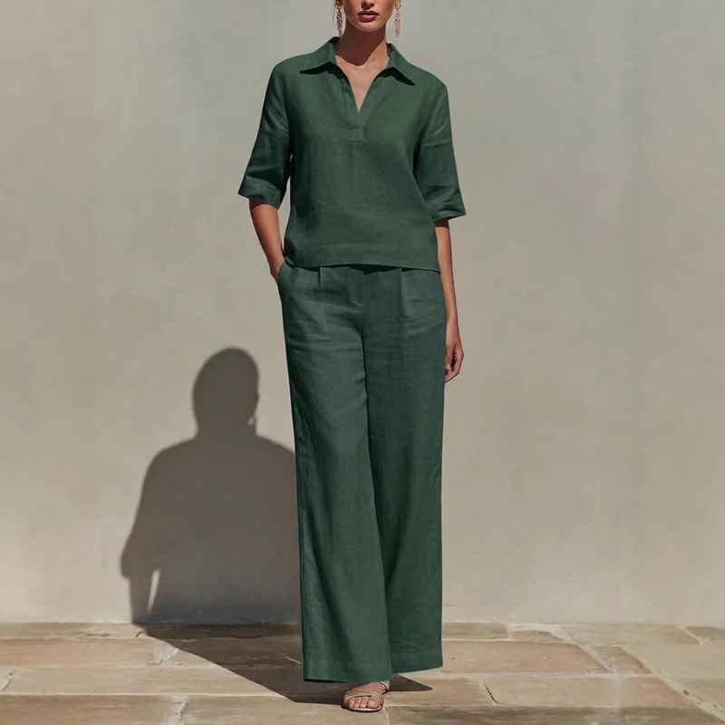 Women Minimalist Vacation Two  - Linen Pant Wide 评论和价格