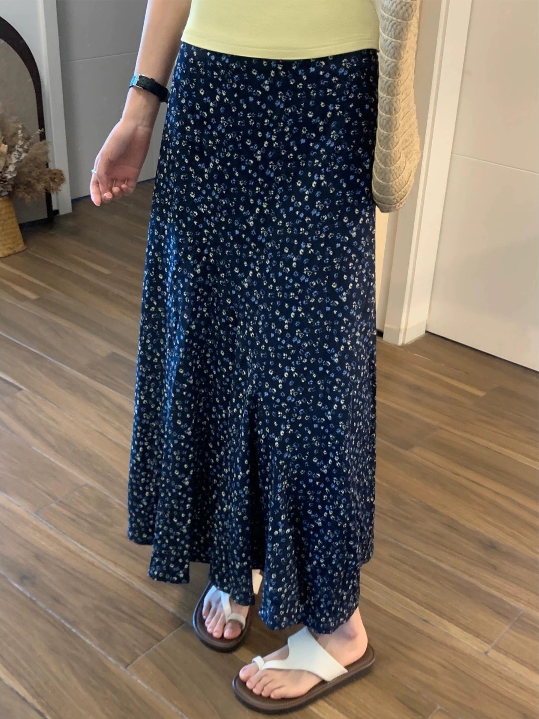 plus Size Floral Print A-Line  - Midi Skirt Floral 评论和价格