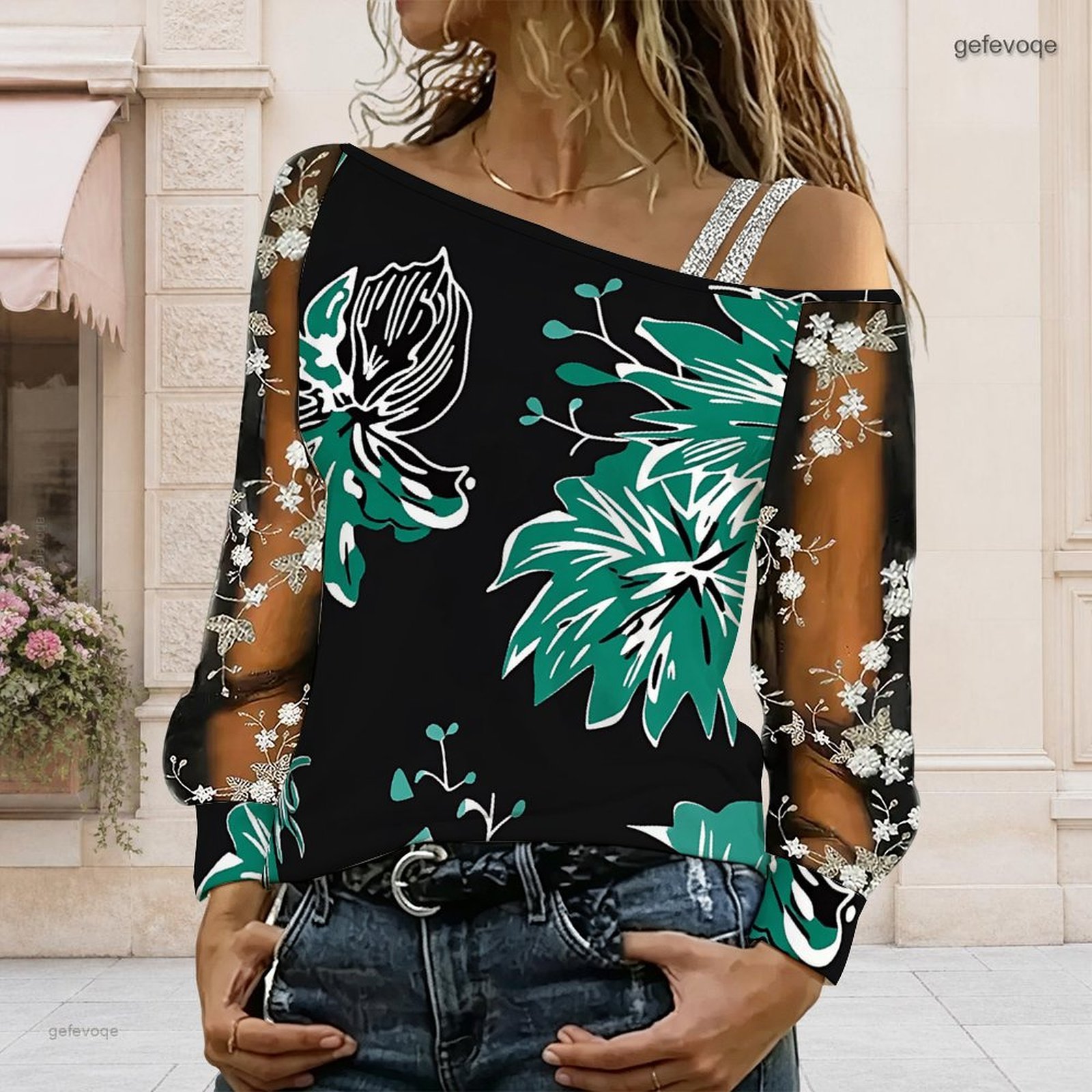 Women Off Shoulder Blouse Asym - Blouse Off Shoulder 评论和价格