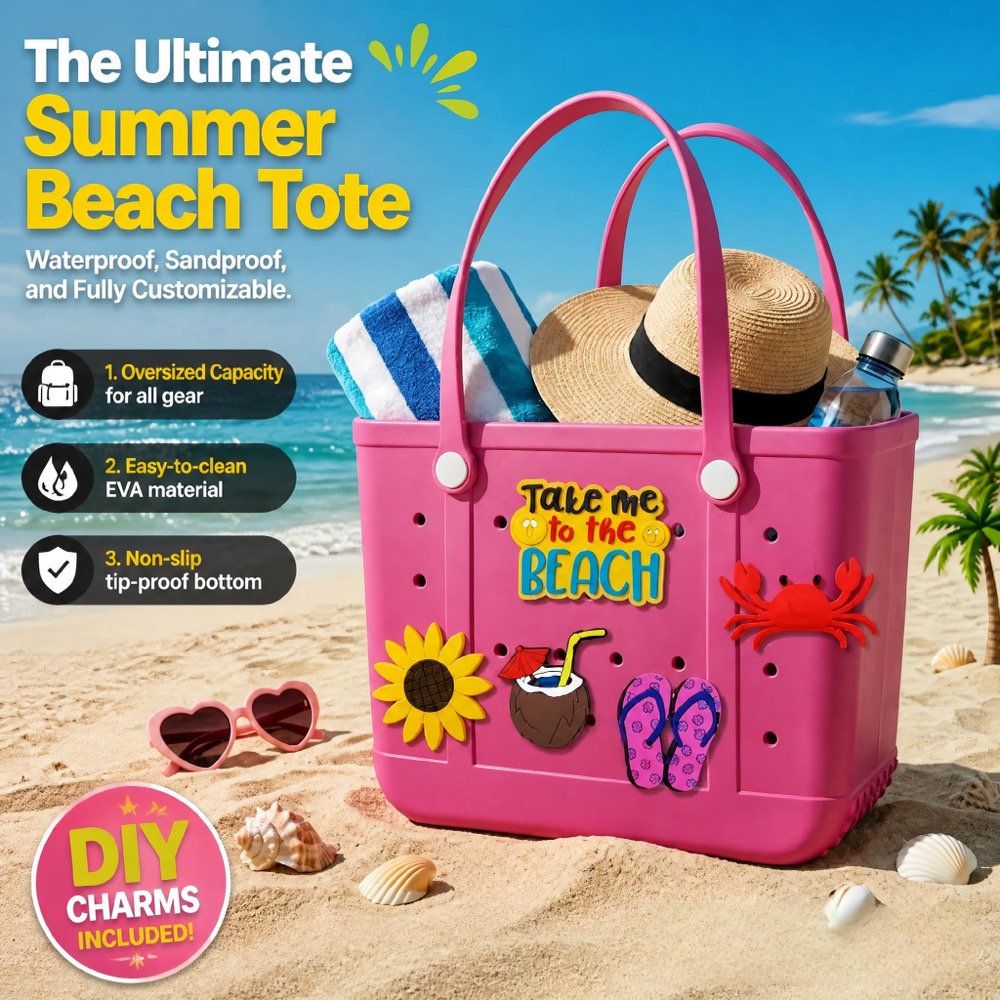 Womens Large EVA Beach Handbag - Tote Bag Beach 评论和价格