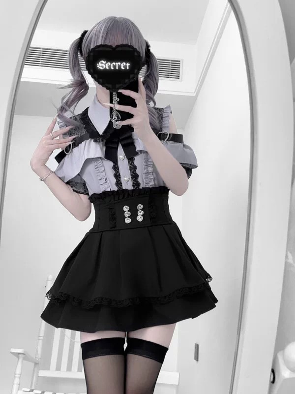 Gothic Style Shoulder Bared Sh - Blouse Off Shoulder 评论和价格